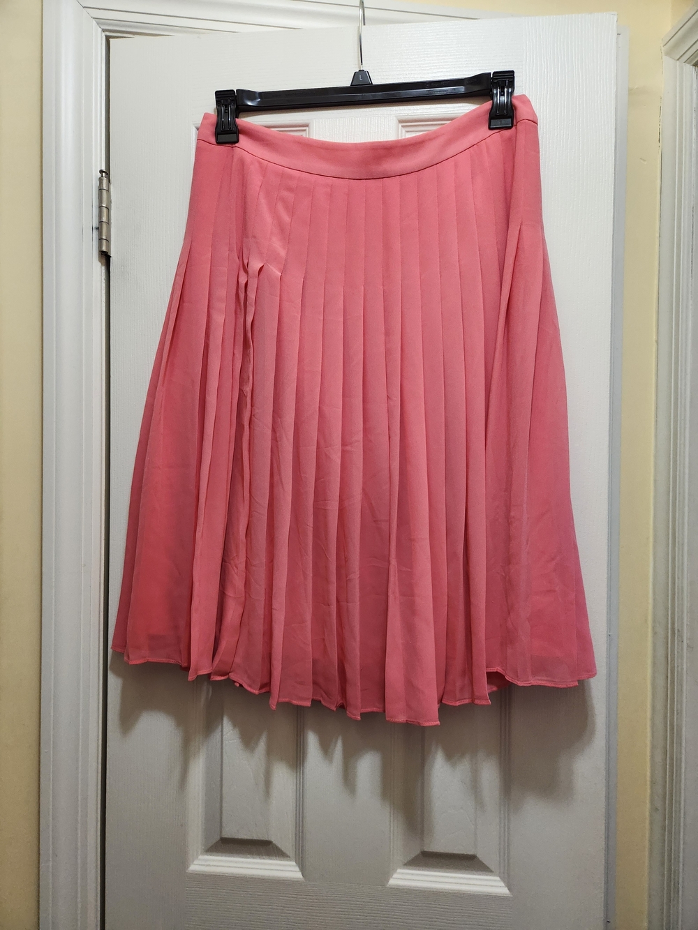 Ann Taylor Coral Pink Pleated Circle Skirt